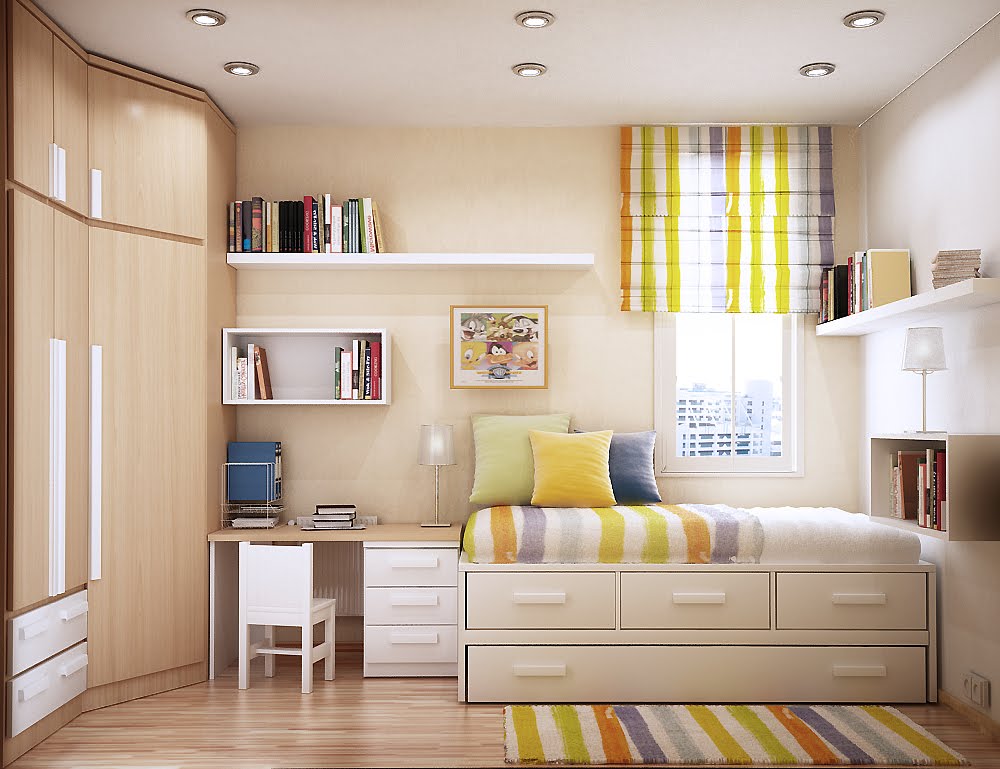 Modern Rooms Ideas Designing Small Rooms Space Saving Shelves In