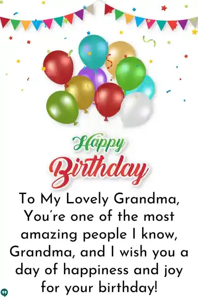 happy birthday messages to my lovely grandma images with balloons confetti flag string