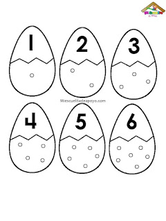 Huevos con números del 1 al 20
