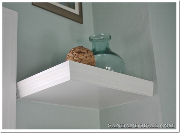 Floating shelf underside