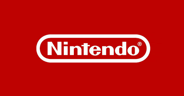 Logotipo branco da Nintendo em um fundo vermelho.