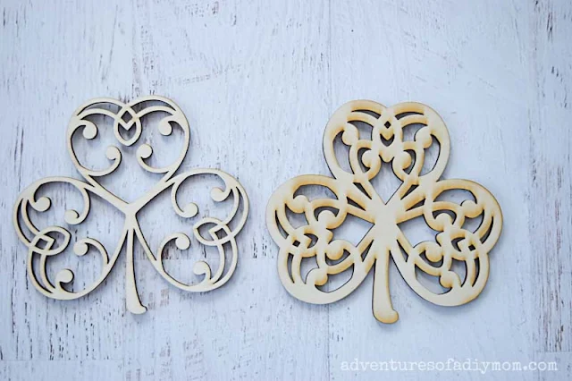 laser cut wood shamrocks