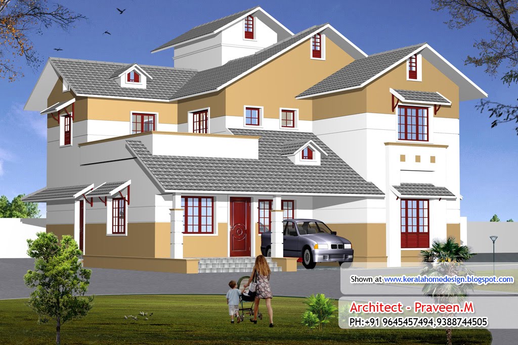 Kerala Home plan and elevation 2410 Sq Ft Kerala 