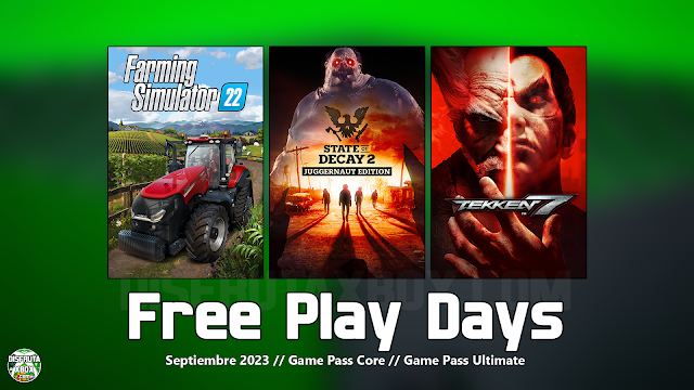 Días de juego gratis, del 21 al 24 septiembre 2023