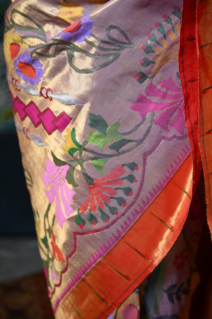 Silk brocade paithani saree