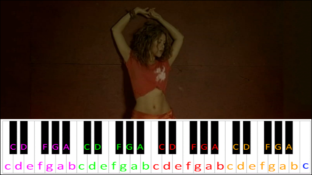 Hips Don't Lie by Shakira Piano / Keyboard Easy Letter Notes for Beginners