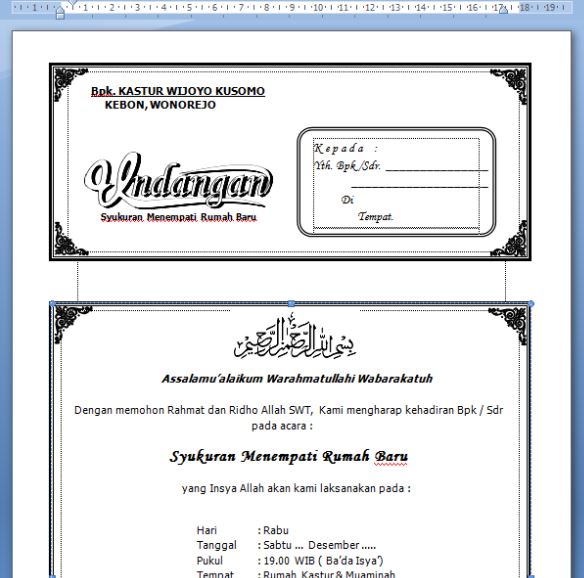 13 Contoh Undangan Format Word dan Aplikasi Master 