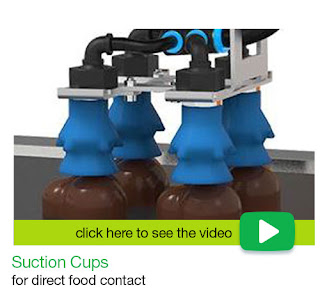 Piab suction cups for direct food contact.