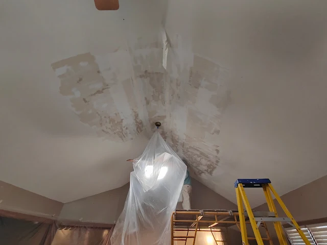 Popcorn ceiling texture removal