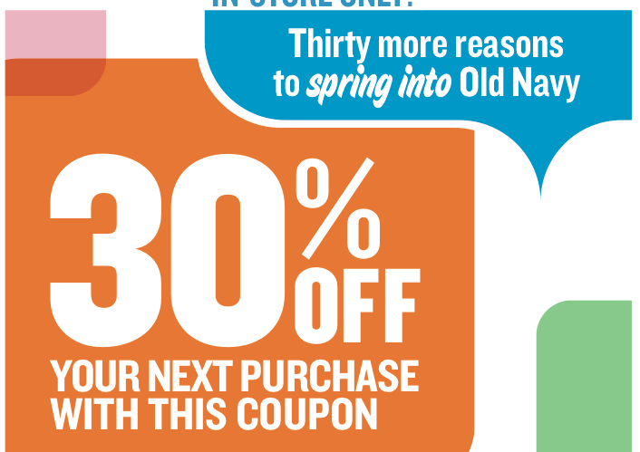 old navy printable coupons 2011. Printable Coupon: 30% off at