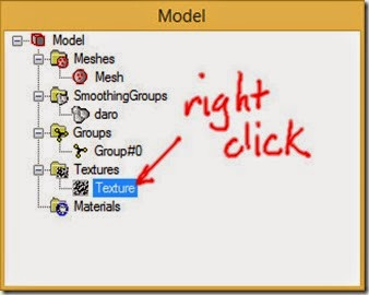 Right click on the created texture