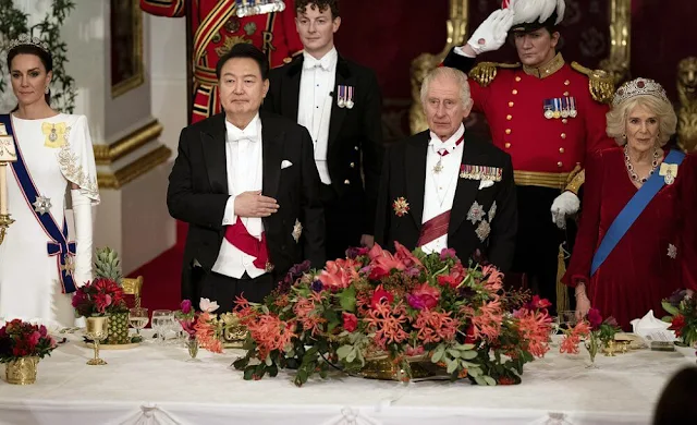 Queen Camilla, the Princess of Wales, the Duchess of Edinburgh, Princess Anne and the Duchess of Gloucester