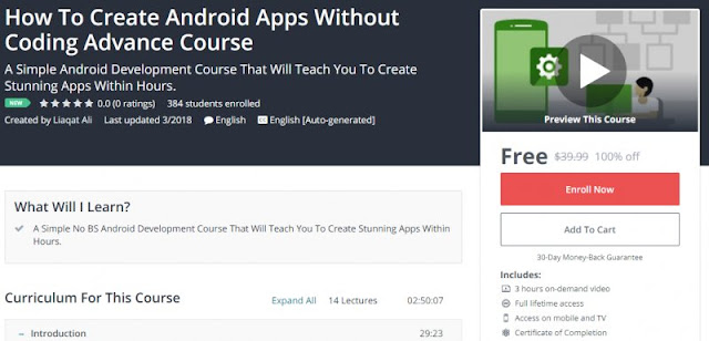 [100% Off] How To Create Android Apps Without Coding Advance Course| Worth 39,99$