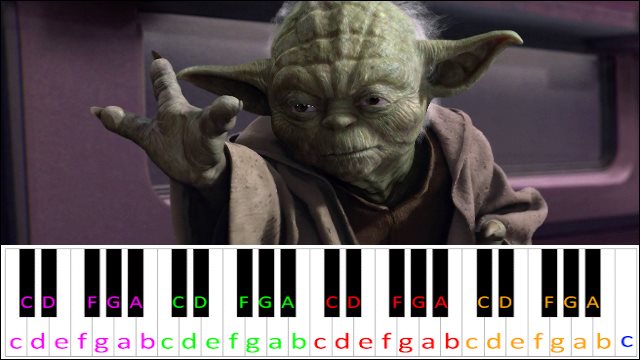 The Force Theme (Star Wars) Hard Version Piano / Keyboard Easy Letter Notes for Beginners