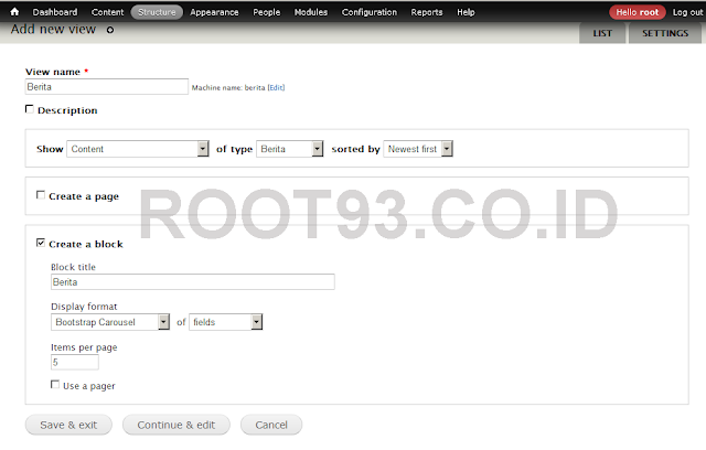 proses pembuatan slider dengan views bootstrap 1