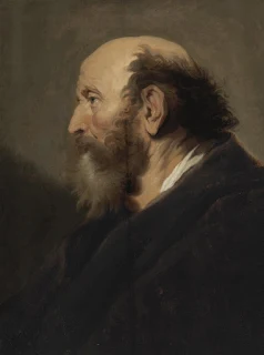 Retrato de perfil de un hombre barbudo de Jacob Adriaensz Backer