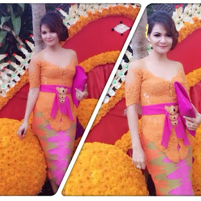 kebaya broklat orange rok span batik rang rang