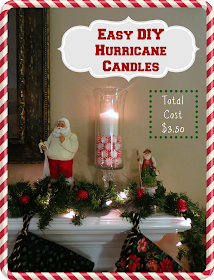 Christmas Crafts, Peppermint, candle, diy, hurricane candle