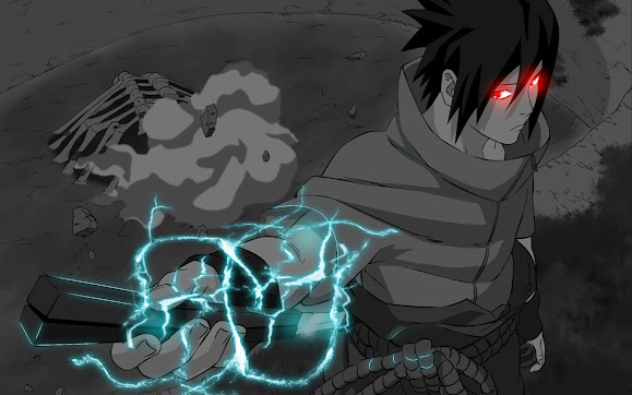 Download sasuke uchiha sharingan eyes lightning sword Anime Wallpaper