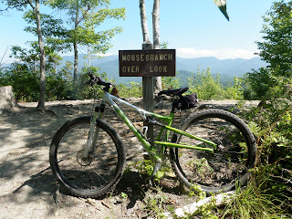 Mountain bike in Tsali at the Mouse Branch overlook