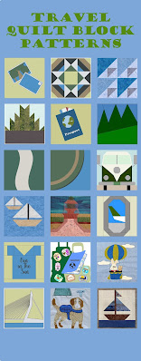 Travel themed quilt blocks | DevotedQuilter.com