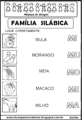 Famílias silábicas alfabetização letra M
