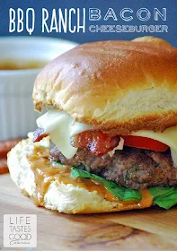 BBQ Ranch Bacon Cheeseburgers | by Life Tastes Good for a simple dinner under $20 the whole family will love! #RollintoSavings #shop