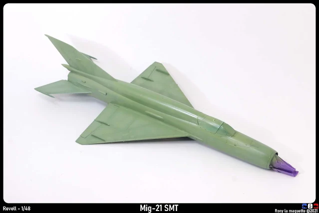 Le camouflage du Mig-21 SMT de Revell au 1/48, le vert clair.