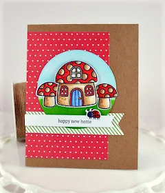 Sunny Studio Stamps: Backyard Bugs New Home Ladybug & Toadstool Card by Nora Noll