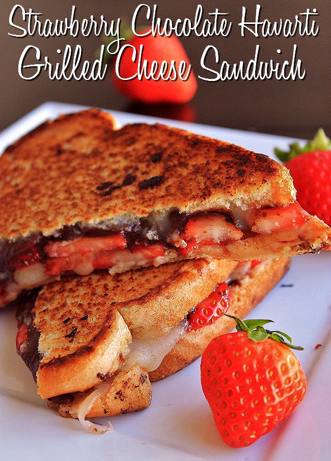 Strawberry Chocolate Havarti Grilled Cheese Dessert Sandwich #ShareYourCheesy #Client