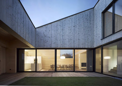 Timber house with courtyard in the middle, Austria