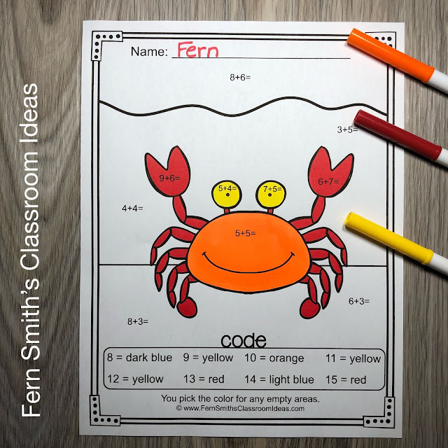 This Ocean Color By Number Addition and Subtraction Printable includes 10 pages for introducing or reviewing addition and subtraction. This bundle is perfect for differentiation in ESOL, ESL, Home Schooling and Special Education Classes, Inclusive and Exclusive, since everyone can work on different skills, different levels of those skills and yet, still have some joy and fun with coloring cute Ocean Beach Fun Themed Pictures, perfect for bulletin boards and refrigerator museum art!