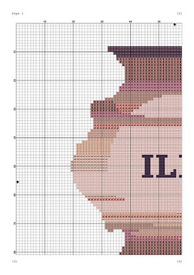 Illinois state map silhouette sunset cross stitch pattern - JPCrochet