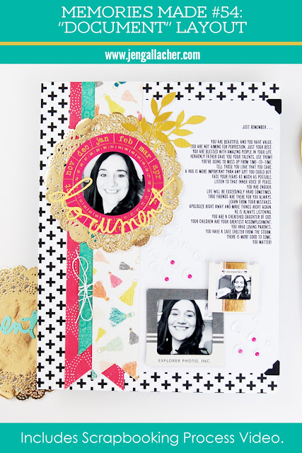 "Document" Scrapbooking Layout that's all about me. #scrapbooking #memoriesmade #diecutting