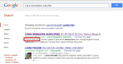 CARA INDEX DI GOOGLE KURANG 1 MINIT - SEO TIPS