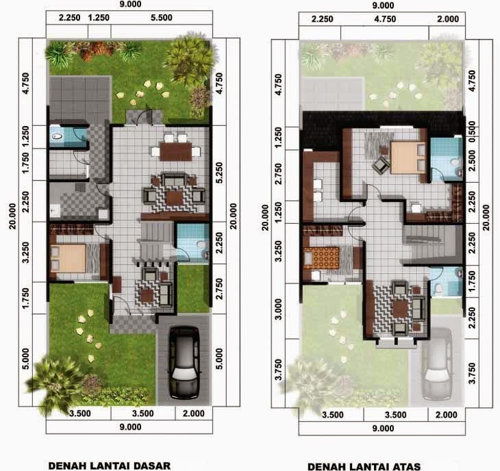Desain Rumah Minimalis 2 Lantai Luas Tanah 60 Meter  