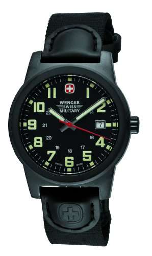 Wenger Swiss Military Men's 72915 Classic Field Black Dial Canvas Leather Military Watch