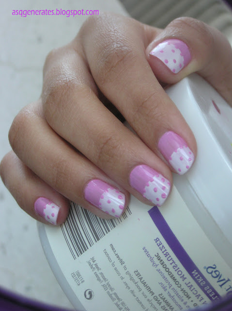 Half Moon Polka Dot Manicure -different angle picture