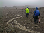 Descending Kilimanjaro in the Rain. Descending in the rain