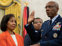 Trump hosts swearing-in of first Black Air Force chief.