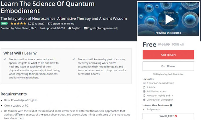 [100% Off] Learn The Science Of Quantum Embodiment| Worth 199,99$ 