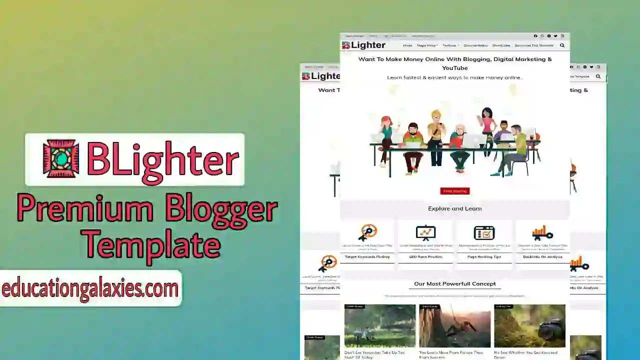 BLighter Premium Blogger Template Free Download Now Latest
