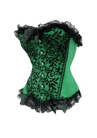 Womens Floral & Black Lace Trim