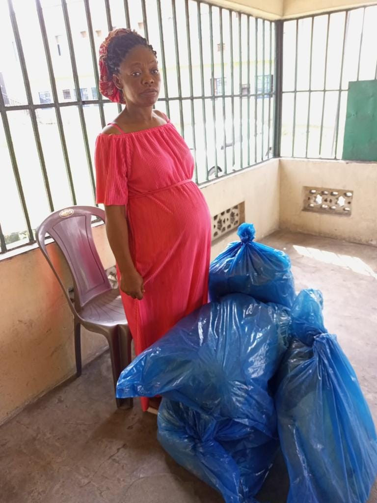 Moment NDLEA arrested pregnant woman with 34.4kgs of cannabis in Rivers State