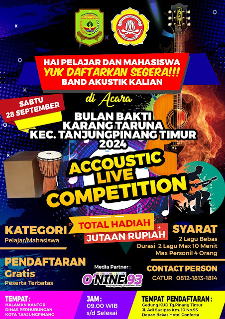 Peringati Bulan Bakti Karang Taruna, Kecamatan Tanjungpinang Timur Gelar Accoustic Live Competition