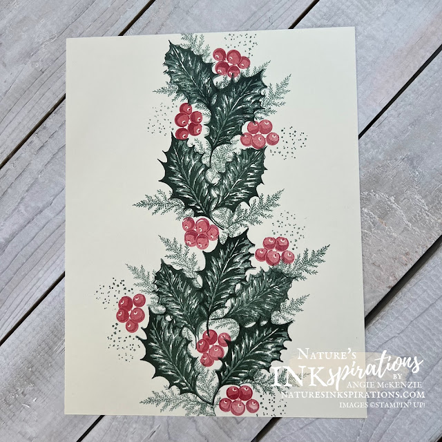 Leaves of Holly Christmas Cards (cardstock design inspired by LeAnn Greff) | Nature's INKspirations by Angie McKenzie