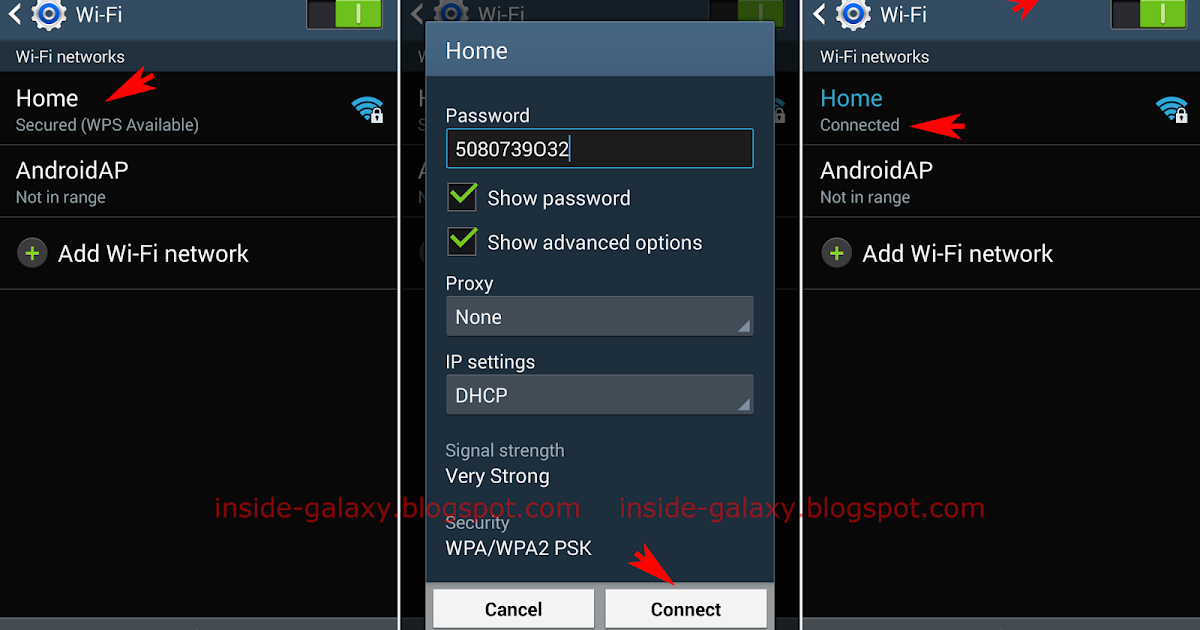 connect+to+secured+wi fi+network+in+Galaxy+S4+Android+Kitkat