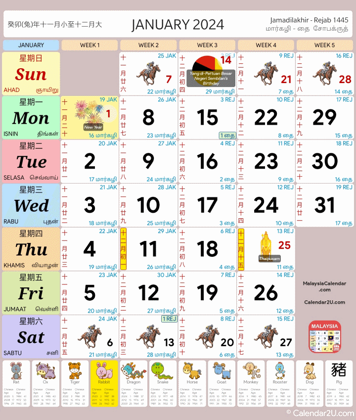 kalender-kuda-2024 cuti sekolah pdf Januari Februari Mac April Mei Jun Julai Ogos September Oktober November Disember 2024