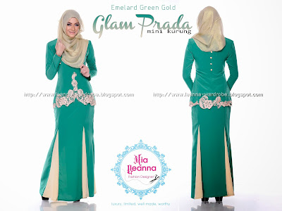 GLAM PRADA MINI KURUNG - EMELARD GREEN GOLD