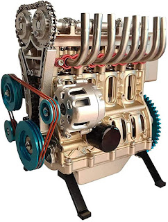 VVIHT DIY Engine Four-Cylinder car Full Metal Assembly Four-Cylinder Engine Model Building Block Toy, Used for Teaching, Gift